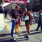 Běchovice 1992, rozhovor v cíli s přítelem Rýdlem